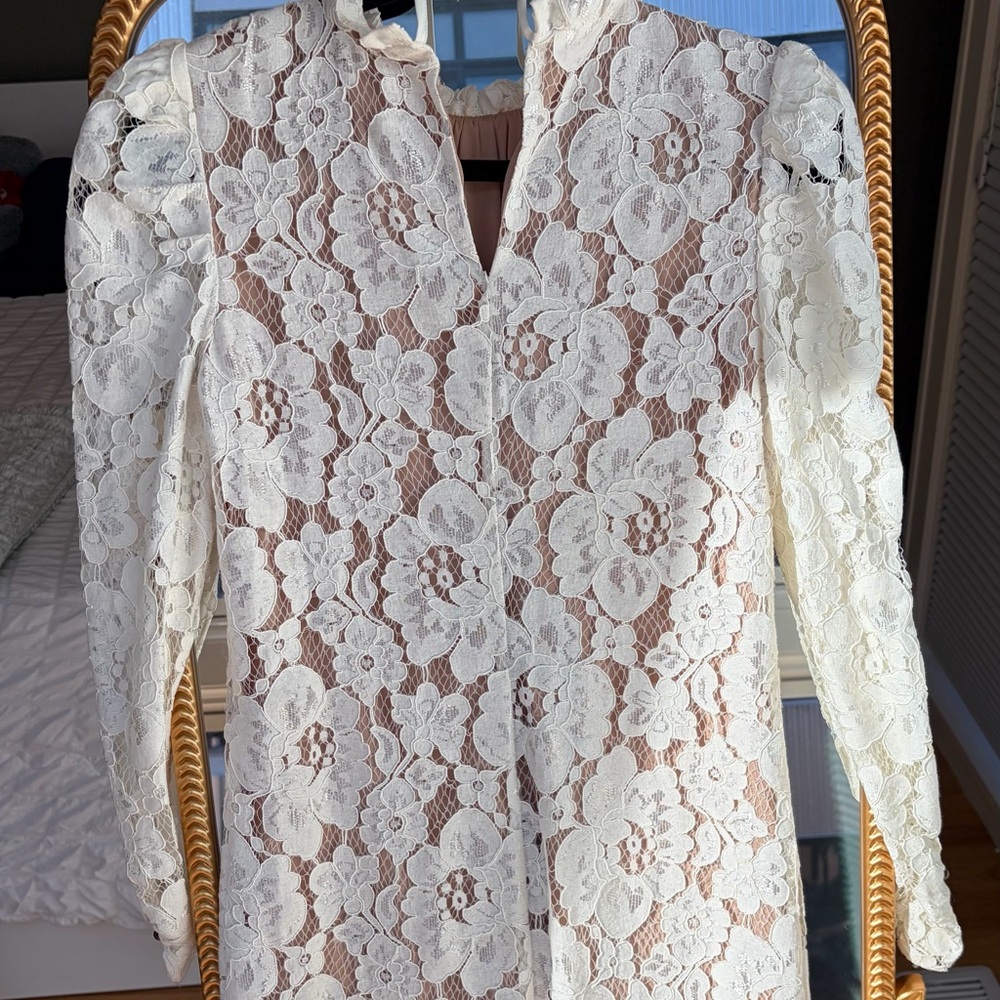 WAYF Elegant White Lace Dress. XS. - Picture 7 of 7
